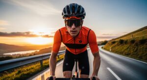 Ciclista con casco